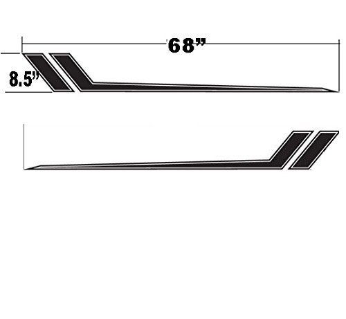 Fgd Universal Racing Pin Stripe Decal Set 68"X8.5" You Pick The Color (Black) #TOP1
