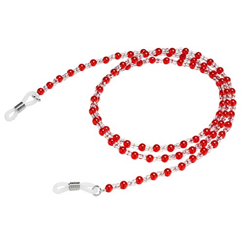 rongweiwang Lunettes de Vue Retenue chaîne Lunettes de Lecture Sunglass Perles Lunettes de Lecture Corde Perles Lunettes Attache de la dragonne Décoration, Rouge