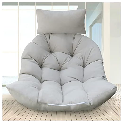 Rkufoze Egg Chair Cushion, Thick Hanging Egg Chair Cushions, Soft Egg Swing Chair Cushion, U-Shaped Cushions for Hanging Basket Egg Chair (Only Cushion)