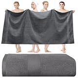 Wholesale Trade Dealz Toalla de baño súper grande extragrande (150 cm x 200 cm, 600 g/m²) de alta calidad, 100% algodón egipcio, toallas de baño enormes (gris carbón)