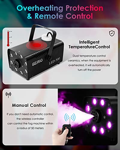 Gejrio Fog Machine, 500W Smoke Machine With 16 Color Controllable Lights Effect, Automatic Fog Machine Outdoor With Wireless And Wired Remote Control For Christmas Halloween Parties & Stage #TOP3