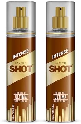 Layer'r SHOT Gold Ultima Deodorant Body Spray for Men 135ml Pack of 2