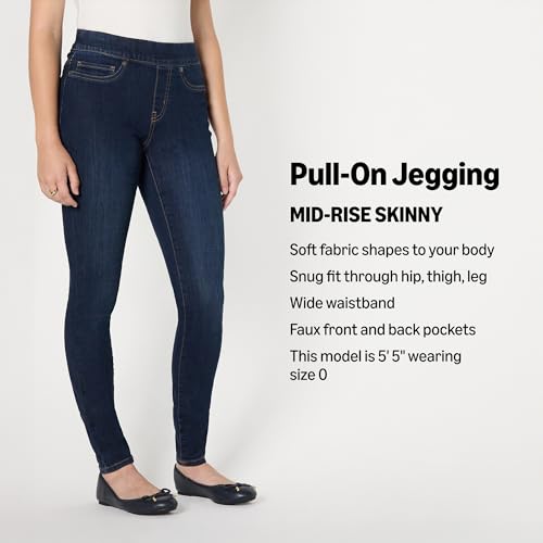 Amazon Essentials Women's Stretch Denim Mid-Rise Pull-On Jegging2