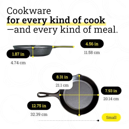 Lodge Seasoned Cast Iron Skillet Set 8, 10.25 & 12 Inches - PFAS-Free, Non-Toxic Cookware - Use with an Oven, Stove, Grill, or Campfire - Naturally Non-Stick & Oven Safe by Lodge - Used condition - Image 6