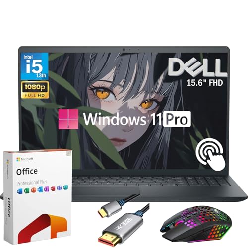 Image of Dell Inspiron 15 Laptop Computer, FHD Touchscreen Display, Intel 10-Core i5-1334U, 64GB RAM+1TB SSD, Fast, Free Lifetime MS Office, Windows 11 Pro, w /Premium Accessories, for Business, Student & Home