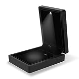 J.Rosée Pendant Organizer Black LED Jewelry Box Gift Case for Necklace and Earring Rubber Paint