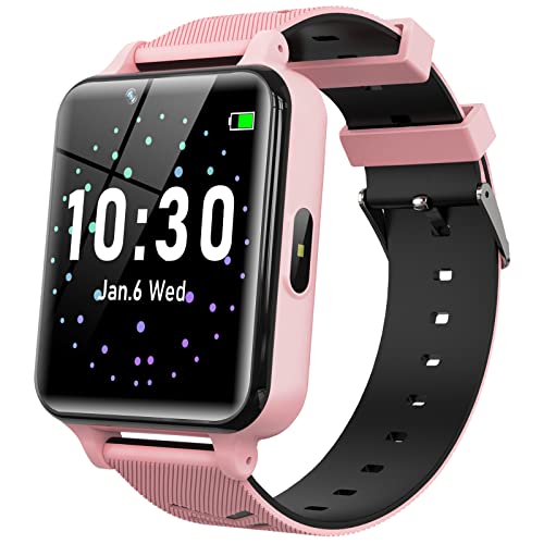 Smart Watch for Kids Girls Boys - Kids Smart Watch for 4-12 Years with Games Music Player Alarm Clock Camera Calculator Calendar Educational Toys Digital Wrist Watch Christmas Birthday Gifts (Pink)