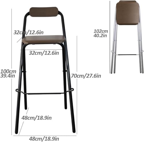 Tabouret de bar pliant et robuste XJBTBA pliable noir pour l'extérieur - 7