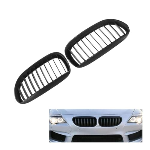 Parrillas de parachoques delantero negras brillantes para E63 E64 650i M6 de 2004 a 2010 2