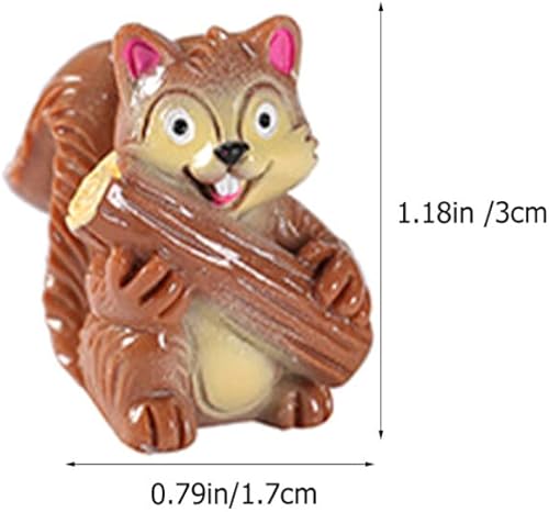 Miniatura 6 de DECHOUS 35 piezas de micro paisajes – manualidades de resina, mini estatuas de animales, pequeñas figuras de ardilla, figuras de animales del bosque