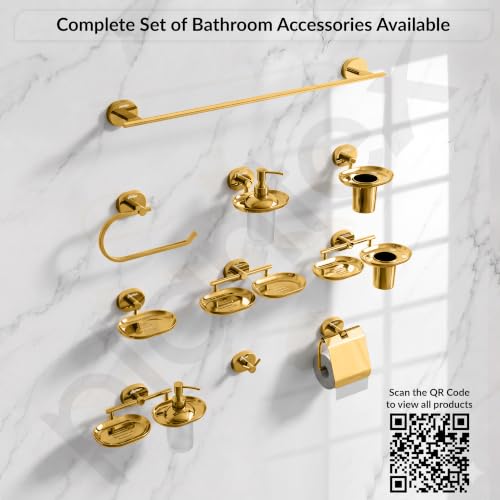 Image of Plantex J4 Stainless Steel Robe Hook /Clothes Hanger for Wall /Hangers for Bathroom /Bathroom Accessories (PVD Gold Finish) Onix