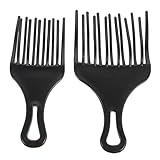 KAILIKETIY 2個 男性用プラスチック製ヘアピックコーム 大小美髪梳 ヘアスリング用ヘアカットコーム ユニバーサルヘアコーム