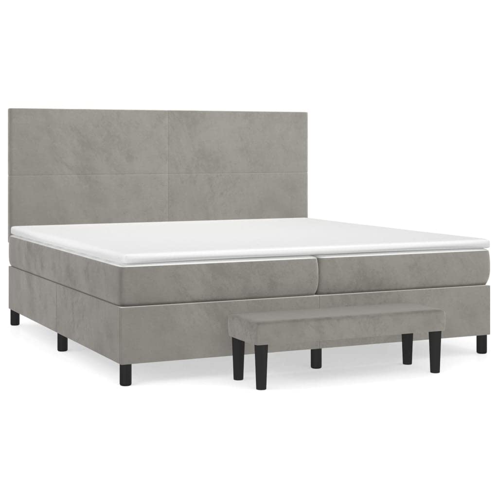 Velluto Morbido Grigio Chiaro con Contenitore Altezza Regolabile 200x200cm