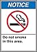 Accuform MRMK801VP Sign,"Notice DO NOT Smoke in This Area", 10" Length x 7" Width x 0.055" Thickness, Plastic, 10" x 7", Red/Blue/Black on White