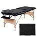 MaxKare Folding Massage Table Portable Facial SPA Professional Massage Bed With Carrying Bag 2 Fold Lash Bed with Head-& Armrest. (Black)