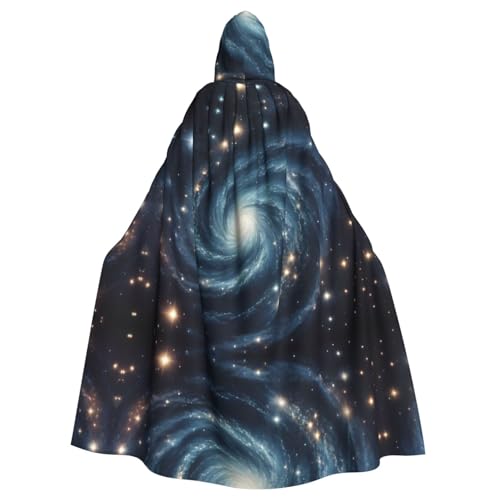 Cape à capuche tourbillon étoilé pour adulte cape longue homme femme