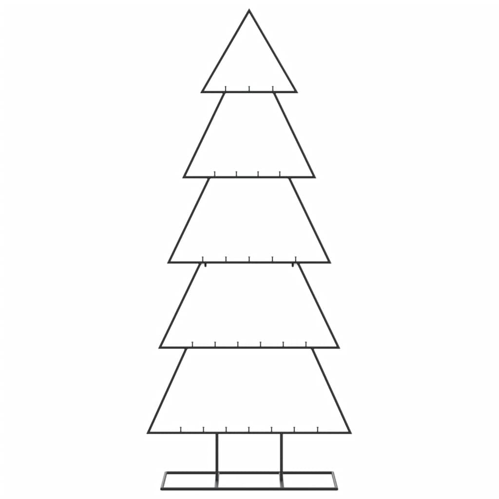 Arbre de Noël en métal Noir 150 cm avec 5 Couches et 25 Crochets pour décoration DIY Stable et Peu encombrant idéal pour guirlandes Lumineuses et Boules de Noël