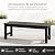 Stoog Outdoor Bench, 2-Person Outdoor Poly Lumber Backless Bench, Weatherproof Garden Bench, Never Rot or Fade, Suit for Church, Backyard, Porch and Park, Black