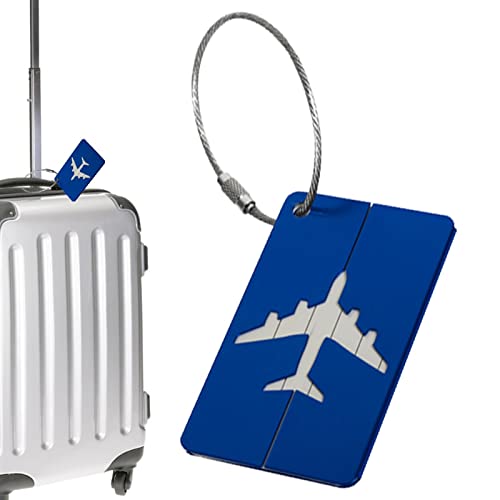 Cartão de visita Tag de viagem,Avião Padrão Alumínio Metal Travel ID Bag Tag | Porta-cartão de visit