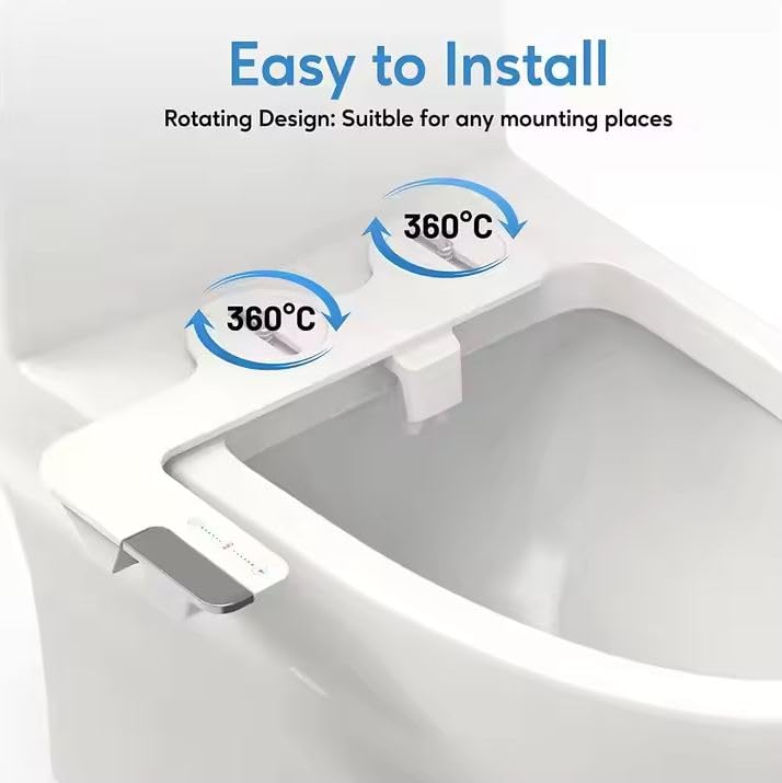 ULTREOS Ultra Slim Bidet Attachment for Toilet, Self-Cleaning Dual Nozzles, Non-Electric, Cold Water Jet Spray, Eco-Friendly & Cost-Effective, White 1