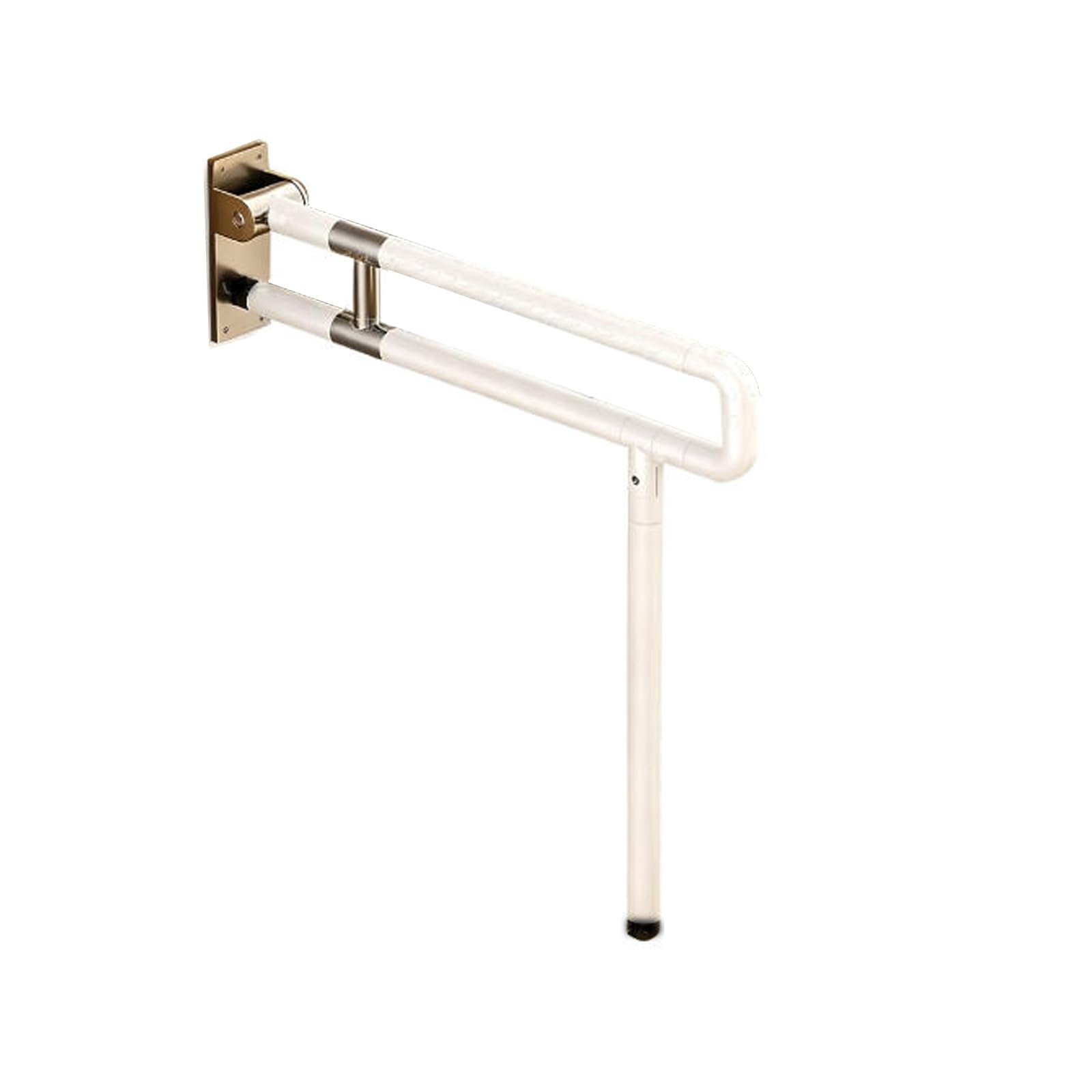 Flip Up Handicap Grab Bar, Bars for Bathtubs and Showers, Non Slip, Save Space Elderly Disabled Senior Pregnant(White,60cm/24in)