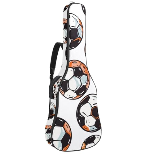 Sac à dos pour guitare étanche et léger avec motif de foot orange pour aller au cours de musique