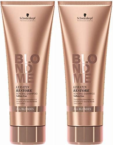 BLONDME Keratin Restore Bonding Shampoo for All Blondes, 8.45-Ounce (2-Pack)