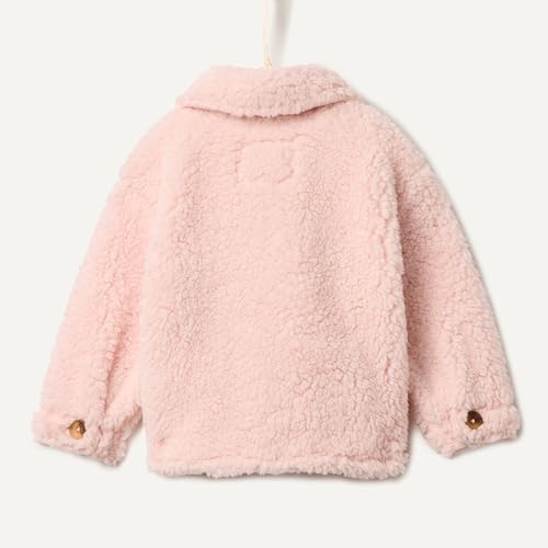 Amazon Essentials x Sofia Grainge Unisex Babies' Soft Faux Sherpa Fleece Overshirt Jacket with Pockets, Light Pink, 18 Months - image 7