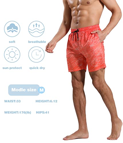 Men's Swim Trunks with Compression Liner 7 Inch Inseam Quick Dry Swim Shorts Swimsuit Sports Shorts4