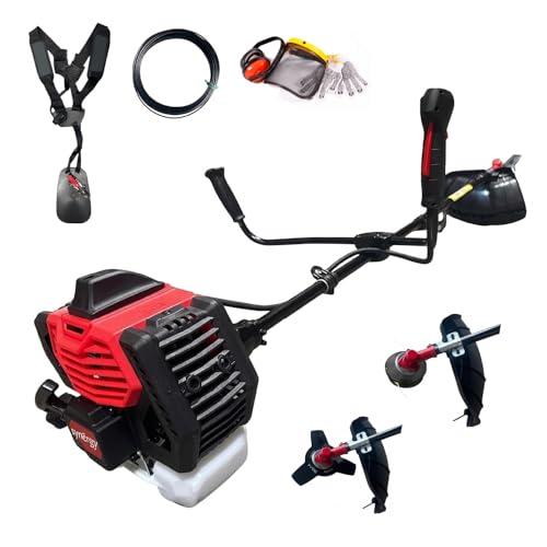 Synergy Desbrozadora Gasolina 2 en1-65cc 4,9cv Motor 2 Tiempos- Disco de 3 Puntas, Cabezal Autom&aacute;tico, Arn&eacute;s y 12m de Hilo