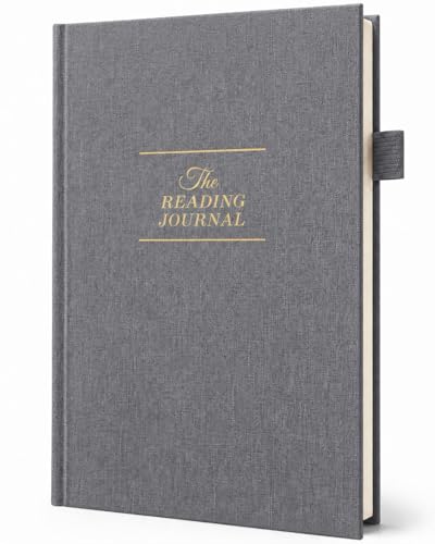 JXSELECT Elegant Reading Journal - 60 Book Reviews Logbook with Pen Holder & Back Pocket - Track...