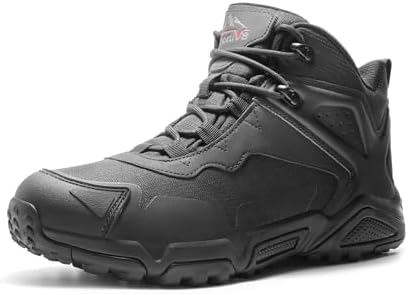 NORTIV 8 Men's Waterproof Hiking Boots Outdoor Lightweight Mid Trekking Shoes JS19001M Black Size 10.5 M US
