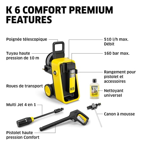 Nettoyeur haute pression Karcher K6 Comfort Premium 160 bars /h enrouleur flexible 10m - vue 10