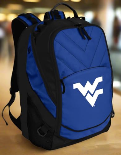 Image of Broad Bay West Virginia University Backpack | Official WVU Mountaineers Logo, Padded Laptop Computer Section, Premium 600D Nylon Fabric