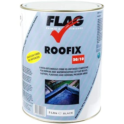 Roofix 20/10 (Multisurface) Roof & Gutter Repair 5 Litre Black, Grey or White (Black) Cover