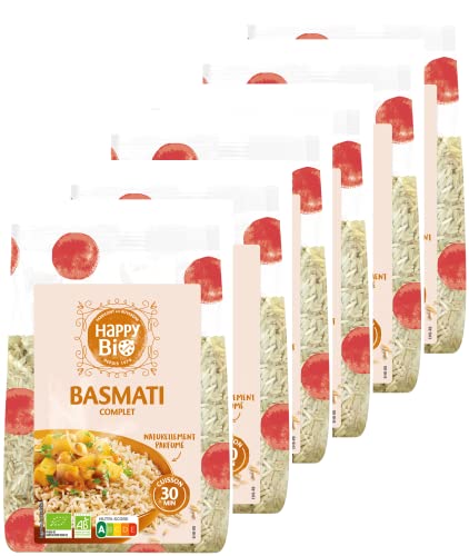 HAPPY BIO Arroz Basmati completo, 500 g