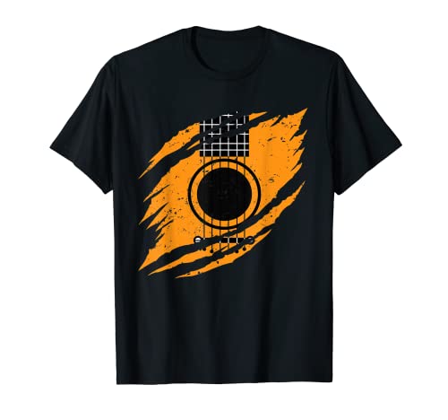 Guitarra acústica, guitarrista, bajista, músico, regalo vintage Camiseta