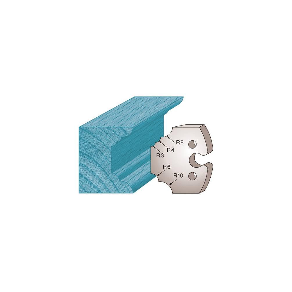 Jeu de 2 fers profilés Ht. 50 x 5,5 mm multi quart de rond M220 pour porte-outils de toupie - Diamwood Platinum