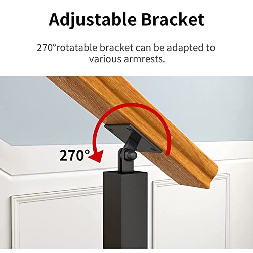 Poste de barandilla de escalera negro con soporte ajustable a 270° para terrazas 2