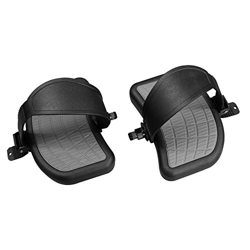 (PAIR - L + R) " BIKE GREY - BLACK Pedals 9/16" Large HEAVY DUTY Foot Rest - with Adjustable Ratchet Straps - Left+Right | Cybex Bikes OEM # AX-21383 after market Replacement Pedals | by SBD