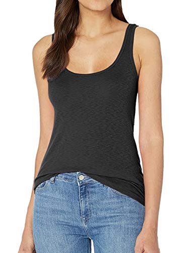TAIPOVE Women Comfy Built-in Shelf Bra Tanks Stretch Cami Activewear 1/3Pack Black