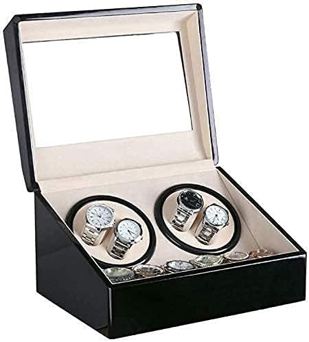 GagalU Automatic Watch Winder Box Watch Box, Watch Box, Table Device Electric Winder Shake Motor Automatic Winding Watch Box, Double Head Watch Box, Box 4+0 Electric Shaker image 2