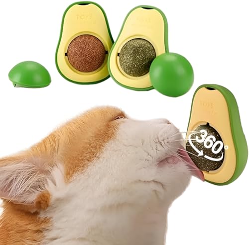 Abacate De Brinquedo Para Gatos Lamber Com Catnip Erva Gato Natural, Bola para Lamber