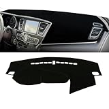 Mikalin - Car Dashboard Cover Anti-Scratch Dash Cover Interior Dash Covers - for Kia Cadenza K7 2009 2010 2011 2012 2013 2014 2015, A Black Side Lhd