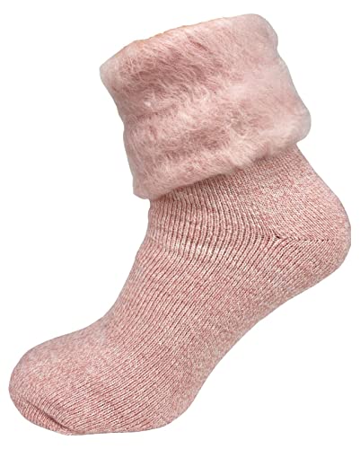 Damen Thermosocken Fluffy superflauschig Kuschelsocken Bettsocken Hüttensocken 39-42 Apricot Cover