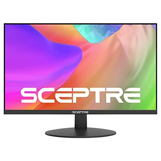 Sceptre IPS 24-Inch Computer LED Monitor 1920x1080 1080p HDMI VGA up to 75Hz 300 Lux Build-in Speakers 2021 Black (E249W-FPT)
