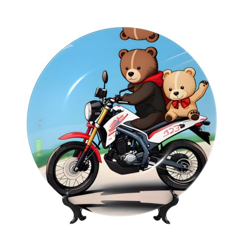 Platos decorativos de oso de 10 pulgadas con base anticaídas 2