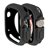 Compatible with Apple Watch Ultra 49 mm case All-Round Shockproof TPU Silicone Protective Cover Bumper Shock-Absorbing Scratch-Resistant Protective case for Apple Watch Ultra 49 mm (Black)