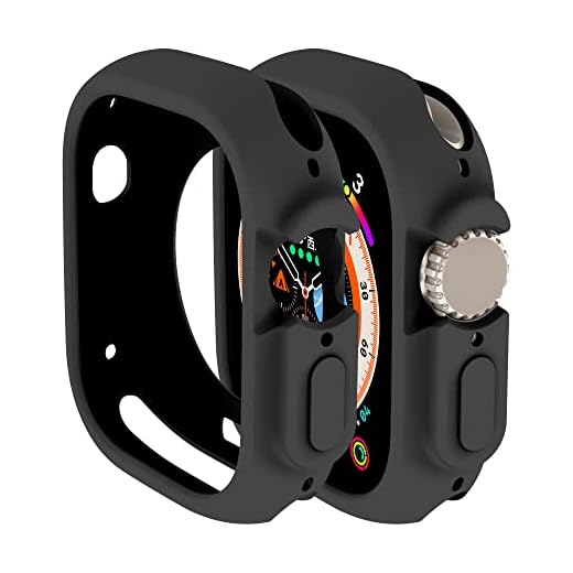 Compatible with Apple Watch Ultra 49 mm case All-Round Shockproof TPU Silicone Protective Cover Bumper Shock-Absorbing Scratch-Resistant Protective case for Apple Watch Ultra 49 mm (Black)