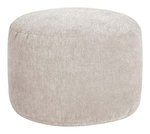 Gouchee Home Dotcom Alfa Pouf Ottoman Soft Velour Footrest Beige